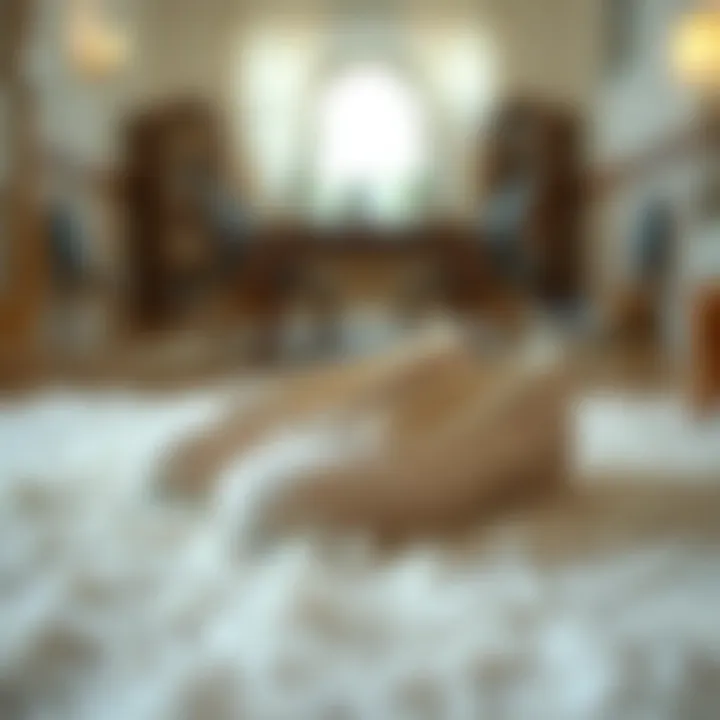 Elegant ballet style house slippers on a plush rug