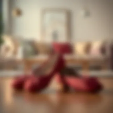 Stylish ballet slippers arranged in a modern living space