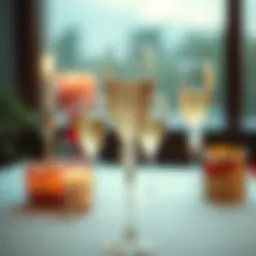 Elegant champagne flute with intricate design