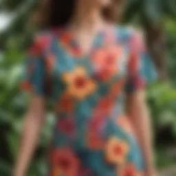 Tropical floral casual dress showcasing vibrant Hawaiian patterns