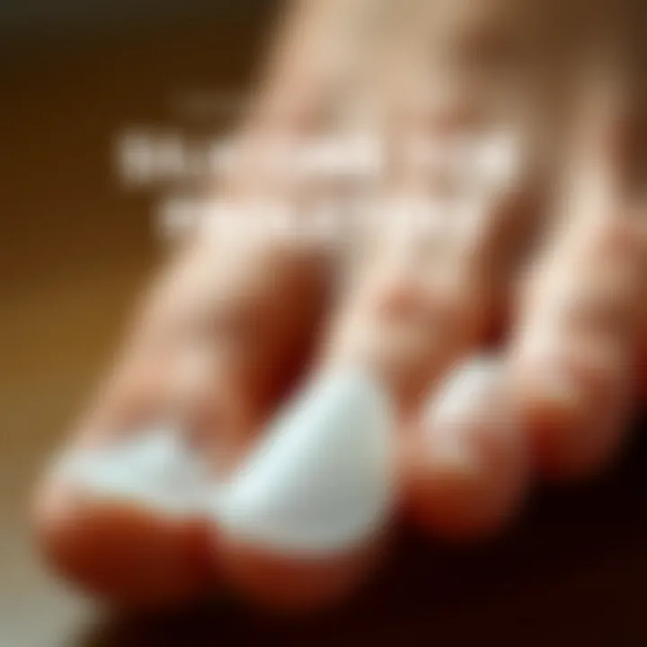 Illustration showing the different types of silicone toe protectors available