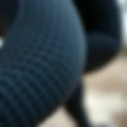 Waffle leggings detail showcasing unique fabric texture