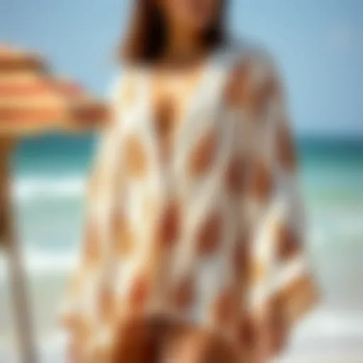 Intricacies of Beach Fashion Elegant beach cover-up showcasing intricate patterns