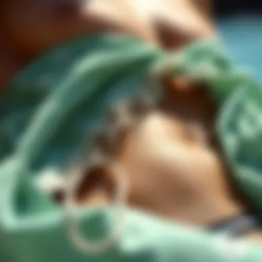 Sustainability in Swimwear Close-up of sustainable materials used in swim cover-ups