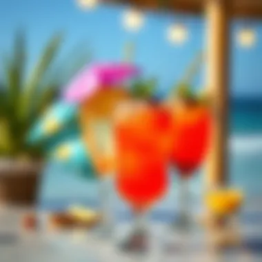 Refreshing Beach Cocktails Refreshing beach-inspired cocktails in vibrant glasses