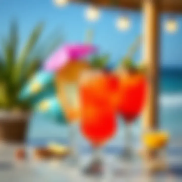 Refreshing Beach Cocktails Refreshing beach-inspired cocktails in vibrant glasses