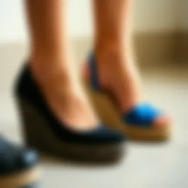 Material Matters: Diverse Closed Toe Wedge Styles Variety of closed toe wedges showcasing different materials