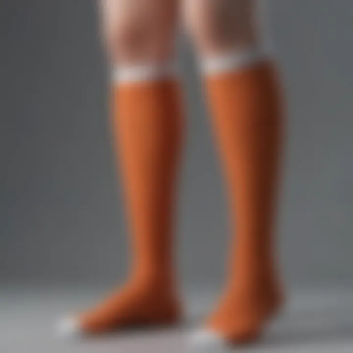 Close-up of the fabric texture of anime long socks, highlighting quality and detail