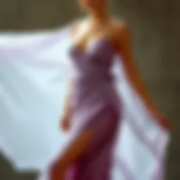 Elegant asymmetrical chiffon dress with flowing layers
