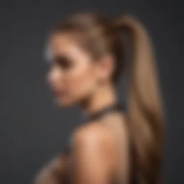 Lustrous Brown Ponytail Extension Lustrous brown ponytail extension styled for a chic look