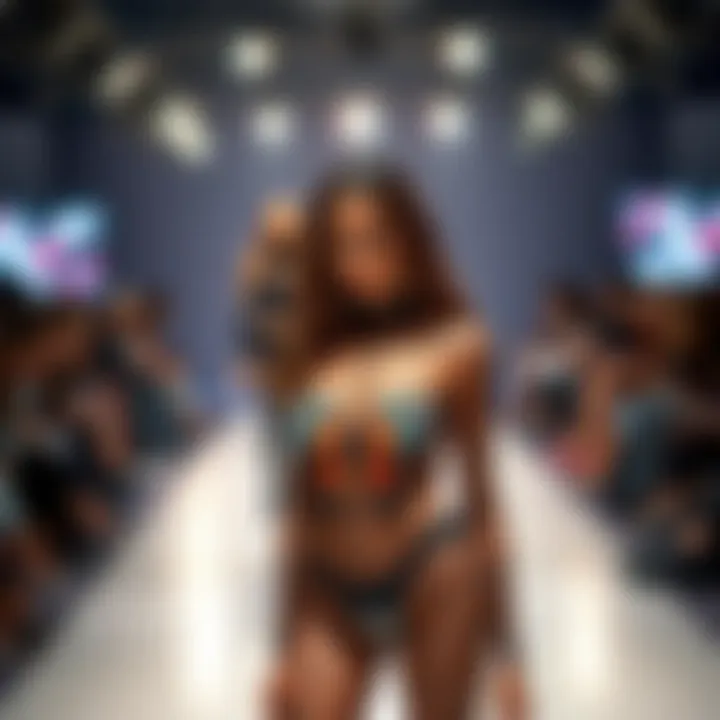 Fashion Runway Highlights Fashion runway featuring models in butterfly fishnet tights