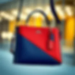 Vibrant colorblock design of the Coach May shoulder bag showcasing its modern aesthetic.