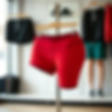 Stylish compression shorts on a display