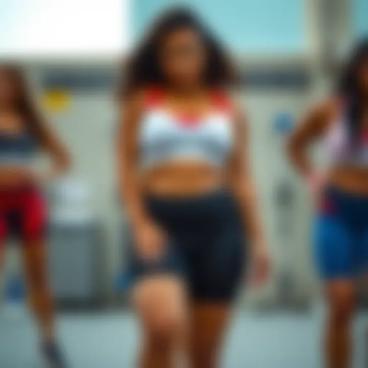 Various fit options for compression shorts showcased