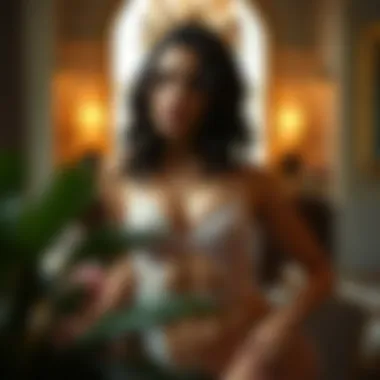 Comfort features of criss cross underwear highlighted in an elegant setting