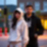 Couple in Trendy Custom Hoodies Stylish couple showcasing their custom hoodies