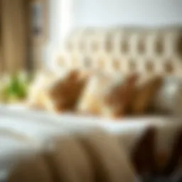 Elegant decorative pillowcases styled on a luxurious bed