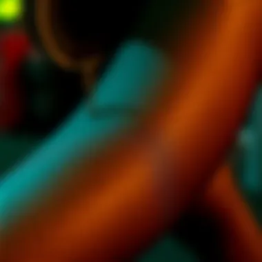 Close-up of toeless fishnet tights showcasing unique fabric texture