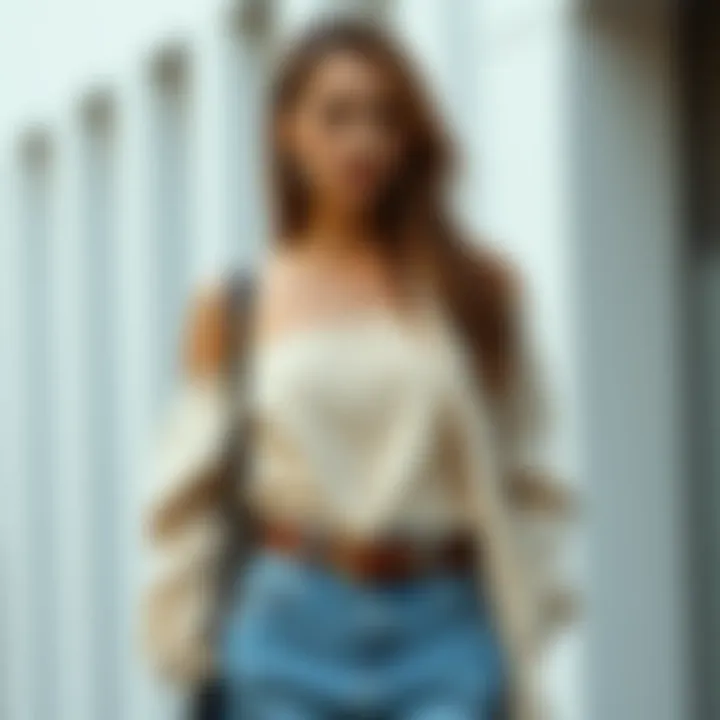 Wide Belts as Versatile Accessories in Casual Fashion A casual outfit showcasing a wide belt as a statement accessory