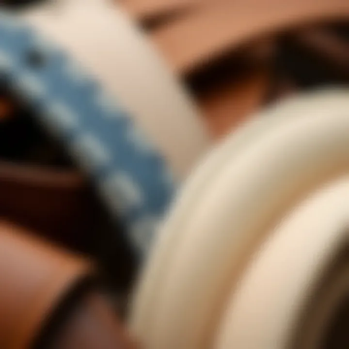 Diverse Fabric Choices for Wide Belts A close-up of various fabric textures for wide belts