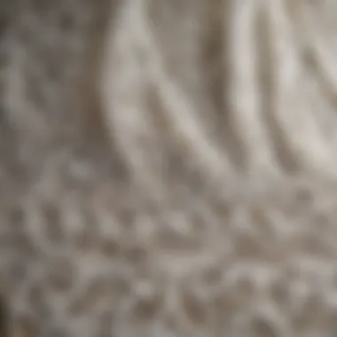 Variety of Lace Fabrics for Coverup Pants Different types of lace fabrics displayed for coverup pants