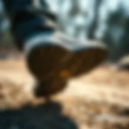 Close-up view of Merrell anti-slip outsole showcasing its unique tread pattern