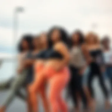 Embracing Body Positivity in Peach Booty Leggings Diverse group of individuals confidently wearing peach booty leggings