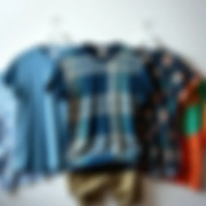 A creative layout showcasing different patterns for plus size t-shirts
