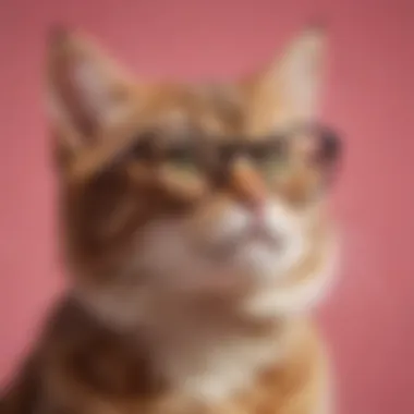 Stylish polka dot cat eye glasses on a vibrant background