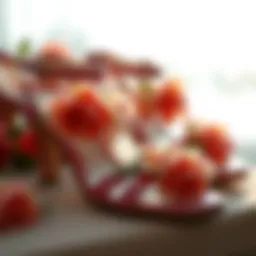 Elegant princess sandals adorned with floral designs