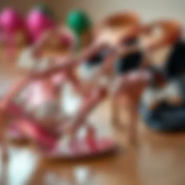 Collection of rhinestone bow sandals in various colors and designs