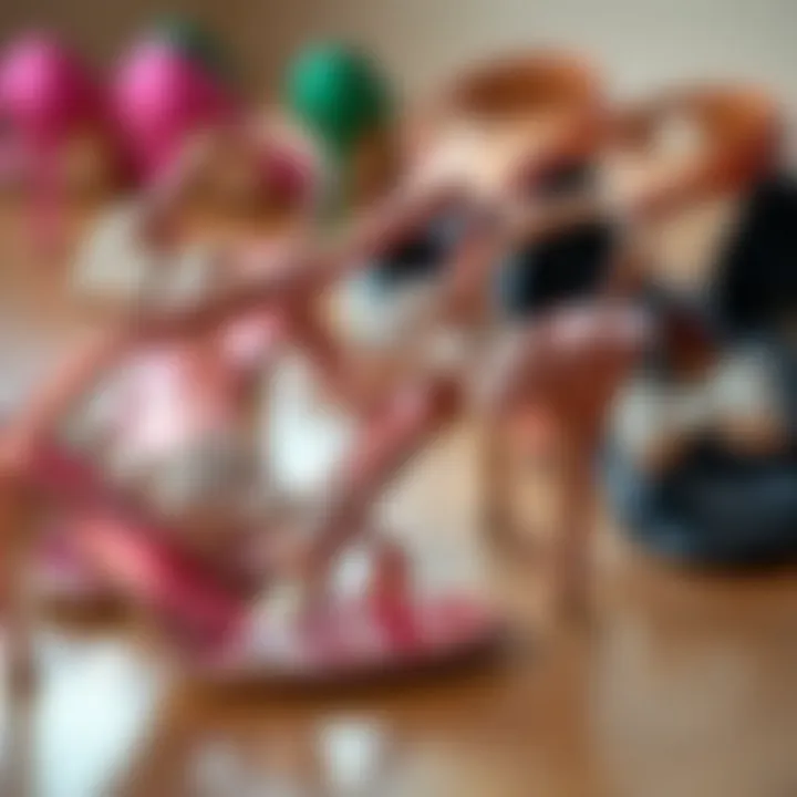 Collection of rhinestone bow sandals in various colors and designs
