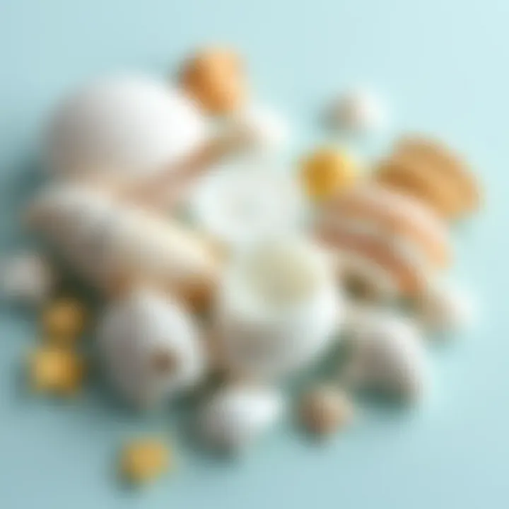 Different types of seashells used for candle molds