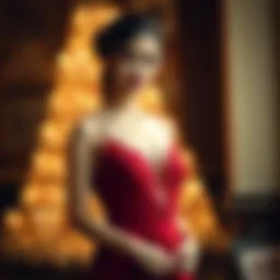 Elegant red birthday dress with lace details
