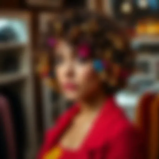 Vibrant short curly hair extensions in various colors