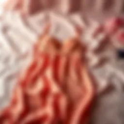 Elegant spaghetti strap nightgown draped over a luxurious fabric