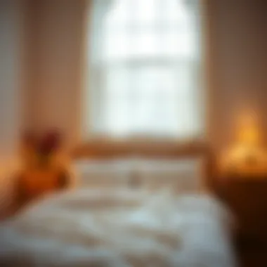 A serene bedroom setting featuring a stylish spaghetti strap nightgown