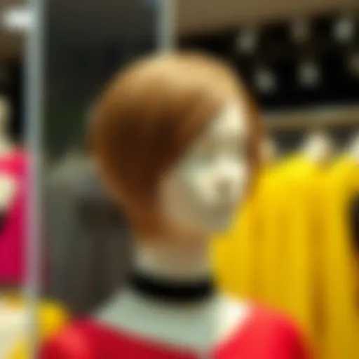 Elegant synthetic pixie cut wig displayed on a mannequin