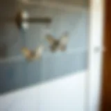 Elegant butterfly shower hooks enhancing a bathroom's visual appeal