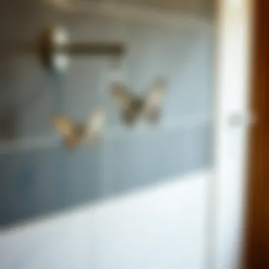 Elegant butterfly shower hooks enhancing a bathroom's visual appeal