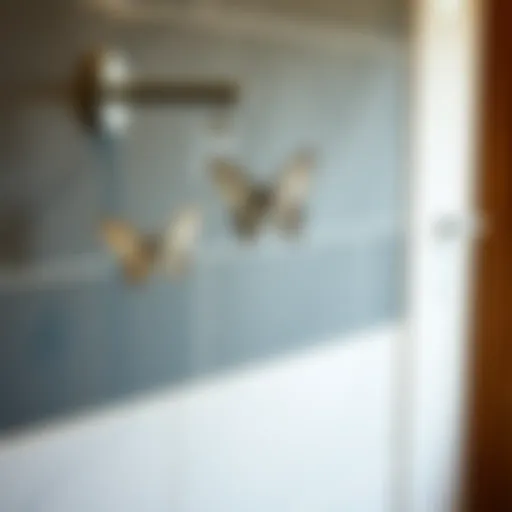 Elegant butterfly shower hooks enhancing a bathroom's visual appeal