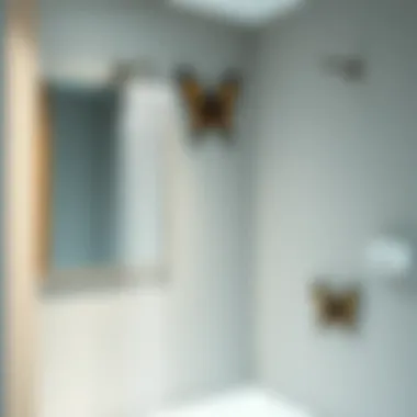 Installation process of butterfly shower hooks in a modern bathroom