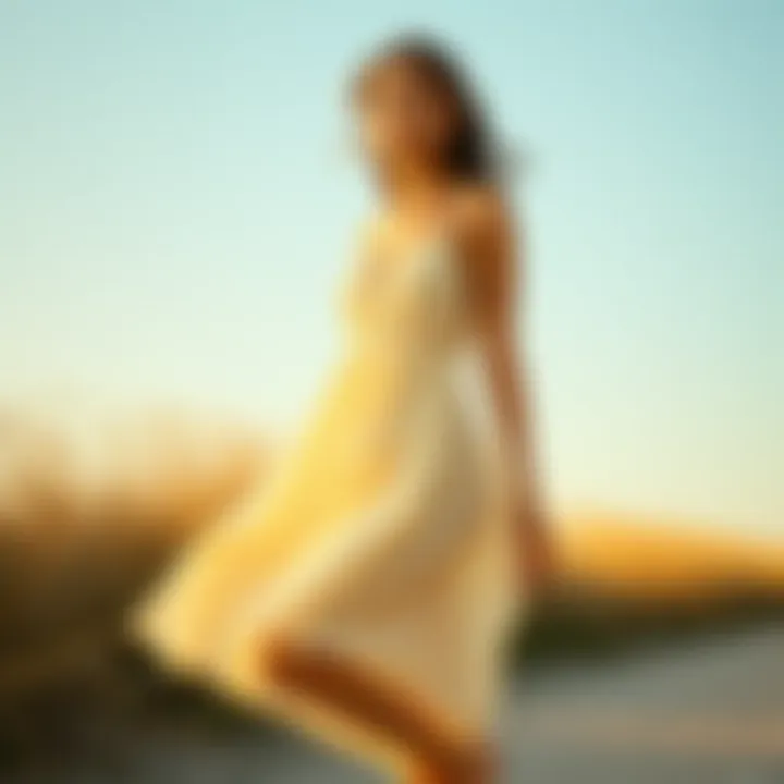 Lightweight fabric dress showcasing contemporary design