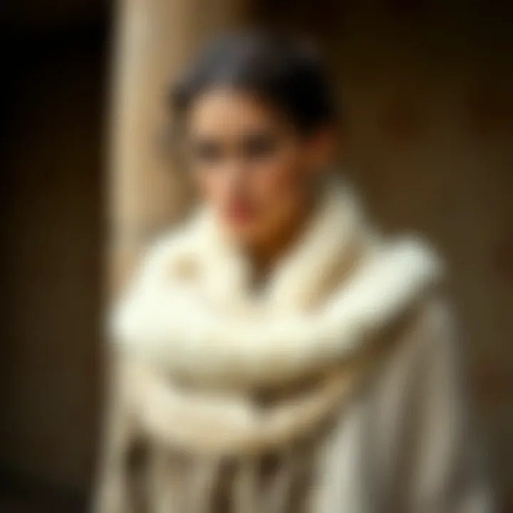 Historical depiction of shawls in fashion history