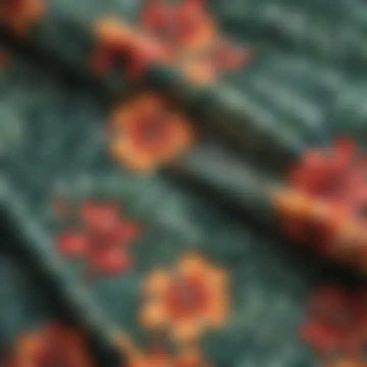 Close-up of tropical fabric patterns