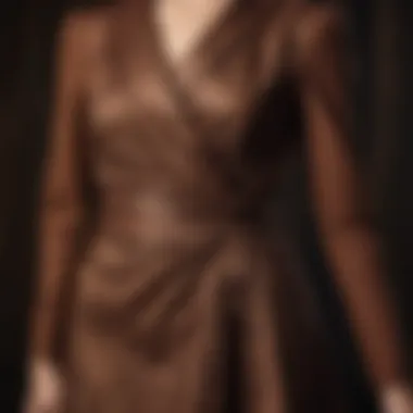 Close-up of fabric textures for brown dresses