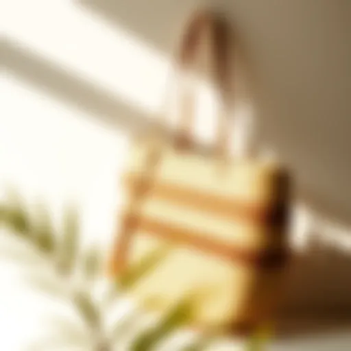 Aesthetic Appeal of Straw Bags in Fashion A stylish straw bag displayed against a minimalist backdrop
