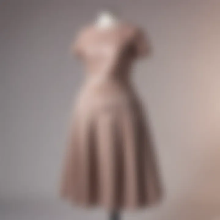 A beautiful plus-size two-piece skirt set displayed elegantly on a mannequin.