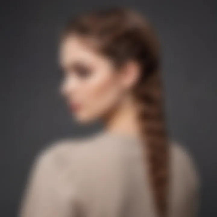 A model showcasing a stylish braided hairstyle suitable for various occasions.