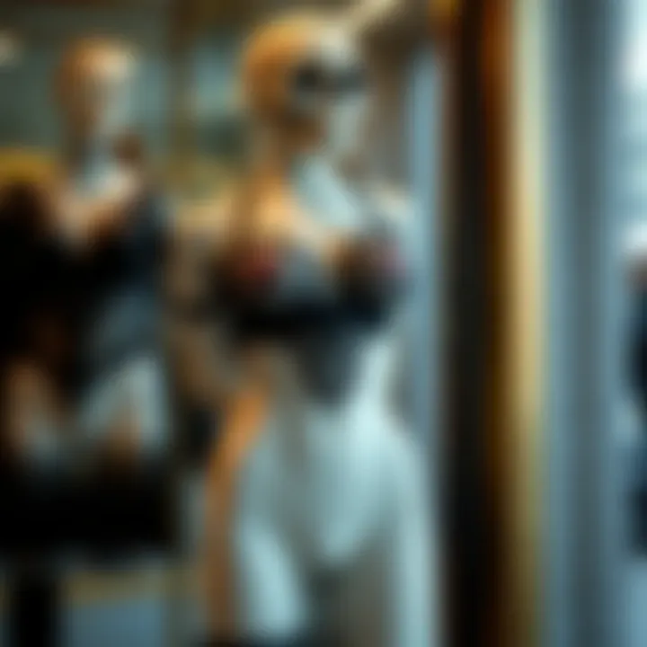 A mannequin showcasing skull lingerie in a stylish setting